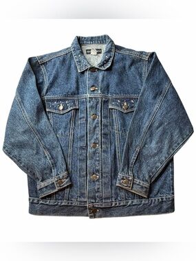 New York Jean Co Vintage 90s Y2K Jean Denim Studded Jacket Sz M